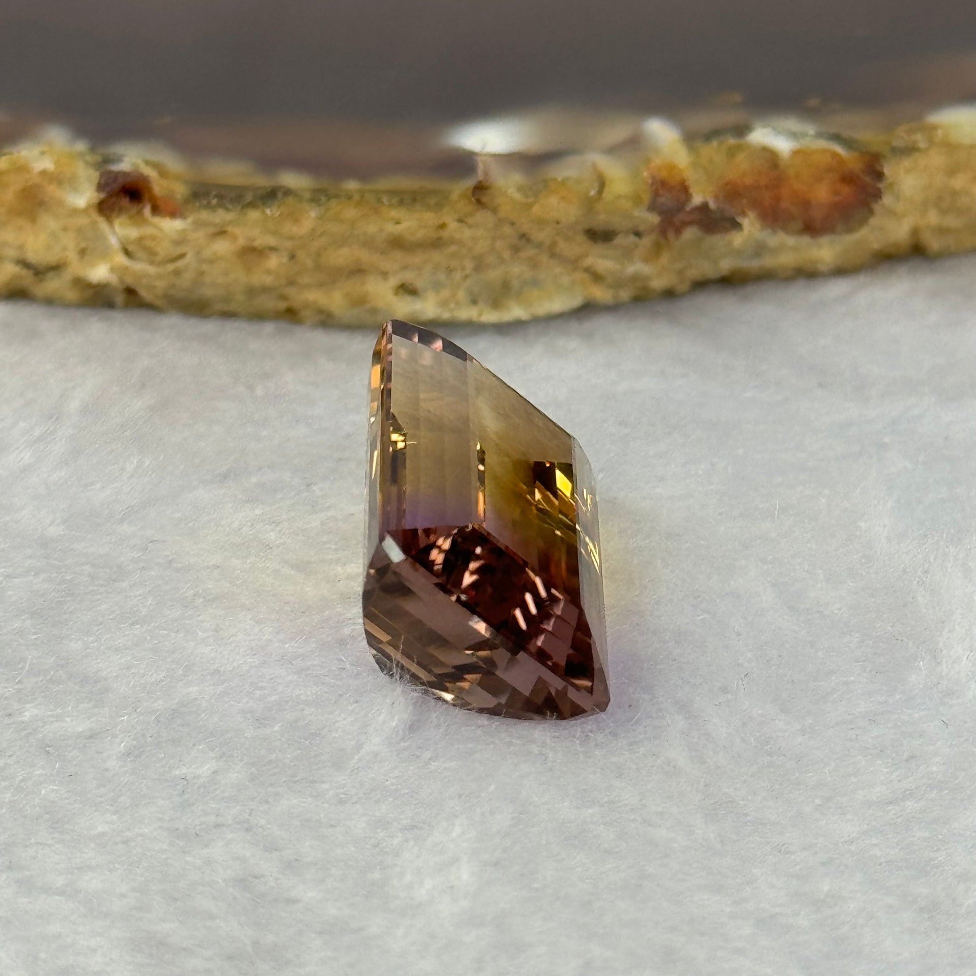 Natural Faceted Ametrine Parallelogram Shape 22.24ct 21.3 by 13.5 by 9.7mm - Huangs Jadeite and Jewelry Pte Ltd