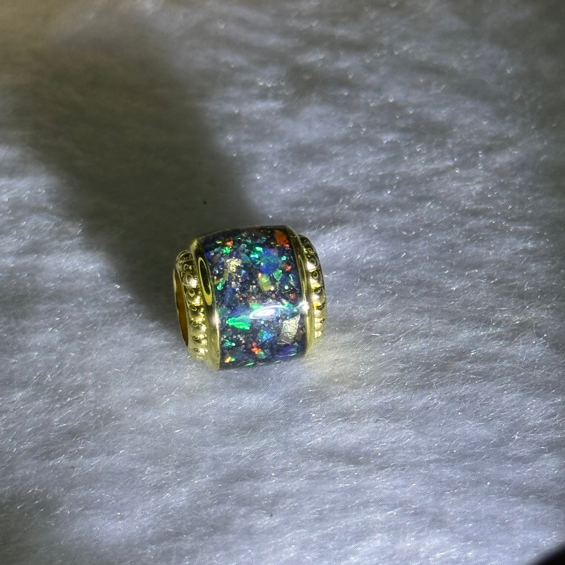 Natural Ammonite Charm in S925 Silver Gold Color for Bracelet / Necklace 2.76g 10.9 by 7.2mm - Huangs Jadeite and Jewelry Pte Ltd