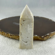 Natural White Agate Crystal Tower Display 88.20g 25.2 by 24.1 by 78.6mm - Huangs Jadeite and Jewelry Pte Ltd