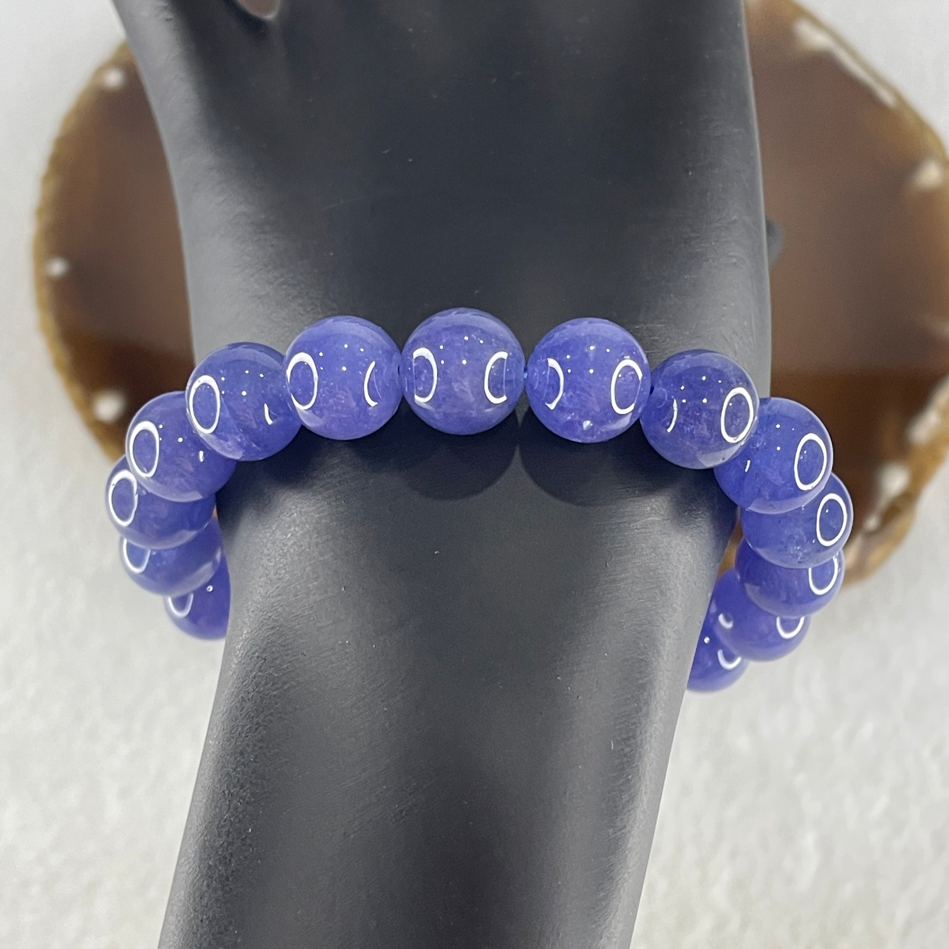 Certified Good Grade Natural Blue Tanzanite Beads Bracelet 40.31g 16.5cm 10.8mm 19Beads - Huangs Jadeite and Jewelry Pte Ltd