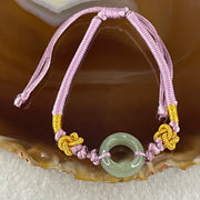 Type A Blueish Green Jadeite Ping An Kou String Bracelet 3.02g 15.0 by 6.6mm - Huangs Jadeite and Jewelry Pte Ltd