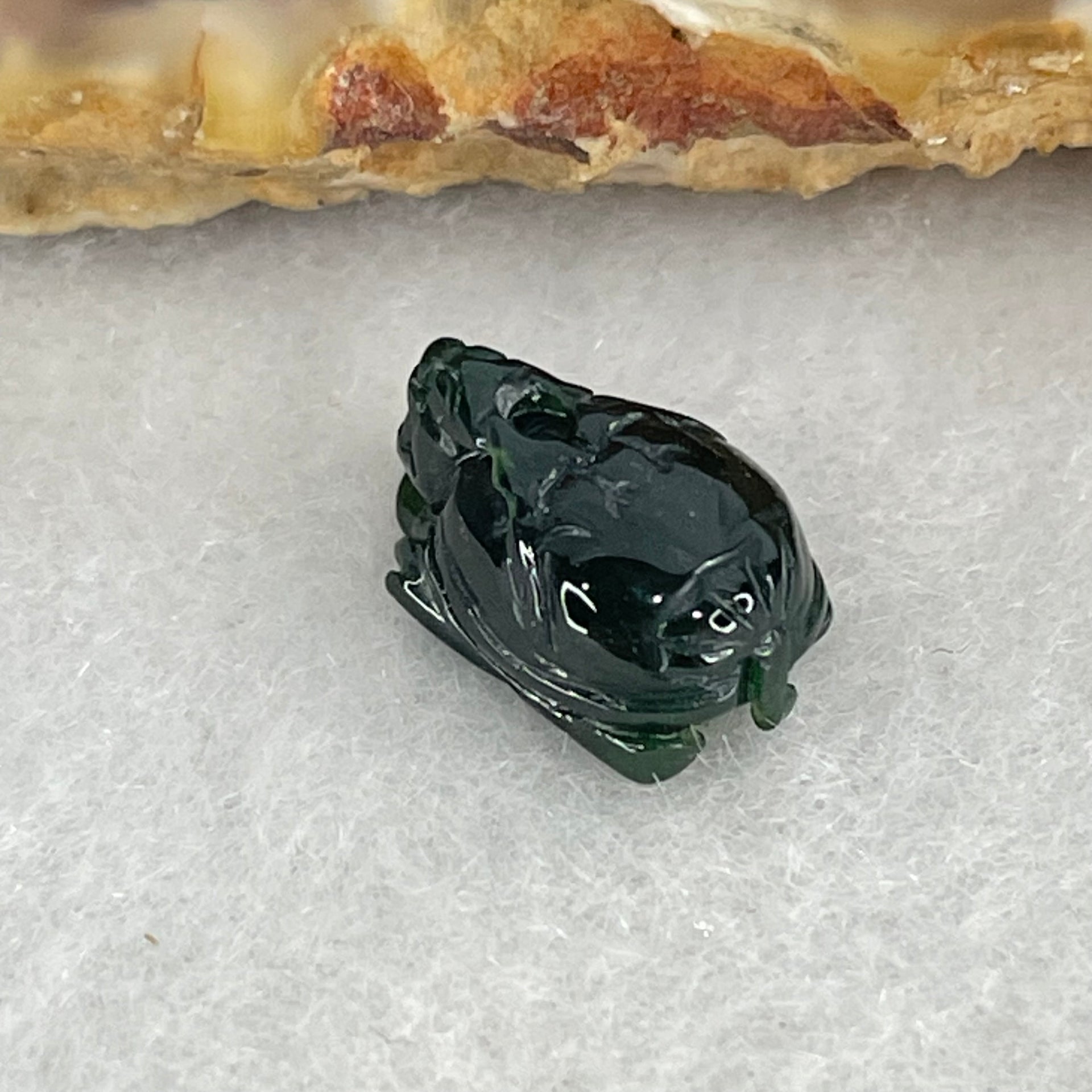 Good Grade Type A Translucent Black Jadeite Dragon Turtle Charm Pendant 0.72g 10.9 by 7.1 by 5.3mm - Huangs Jadeite and Jewelry Pte Ltd