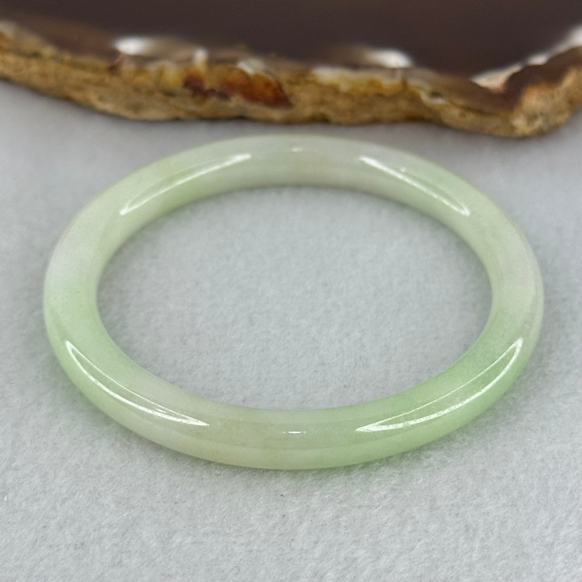 Baby Kids Type A Light Green Jadeite Bangle Internal Diameter 44.0mm 14.76g 60 by 6.0mm (Slight Internal Line) - Huangs Jadeite and Jewelry Pte Ltd