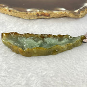 Type A Green and Brown Jadeite Lotus Flower and Koi Fish Pendent 21.41g 66.3 by 22.0 by 9.4mm - Huangs Jadeite and Jewelry Pte Ltd