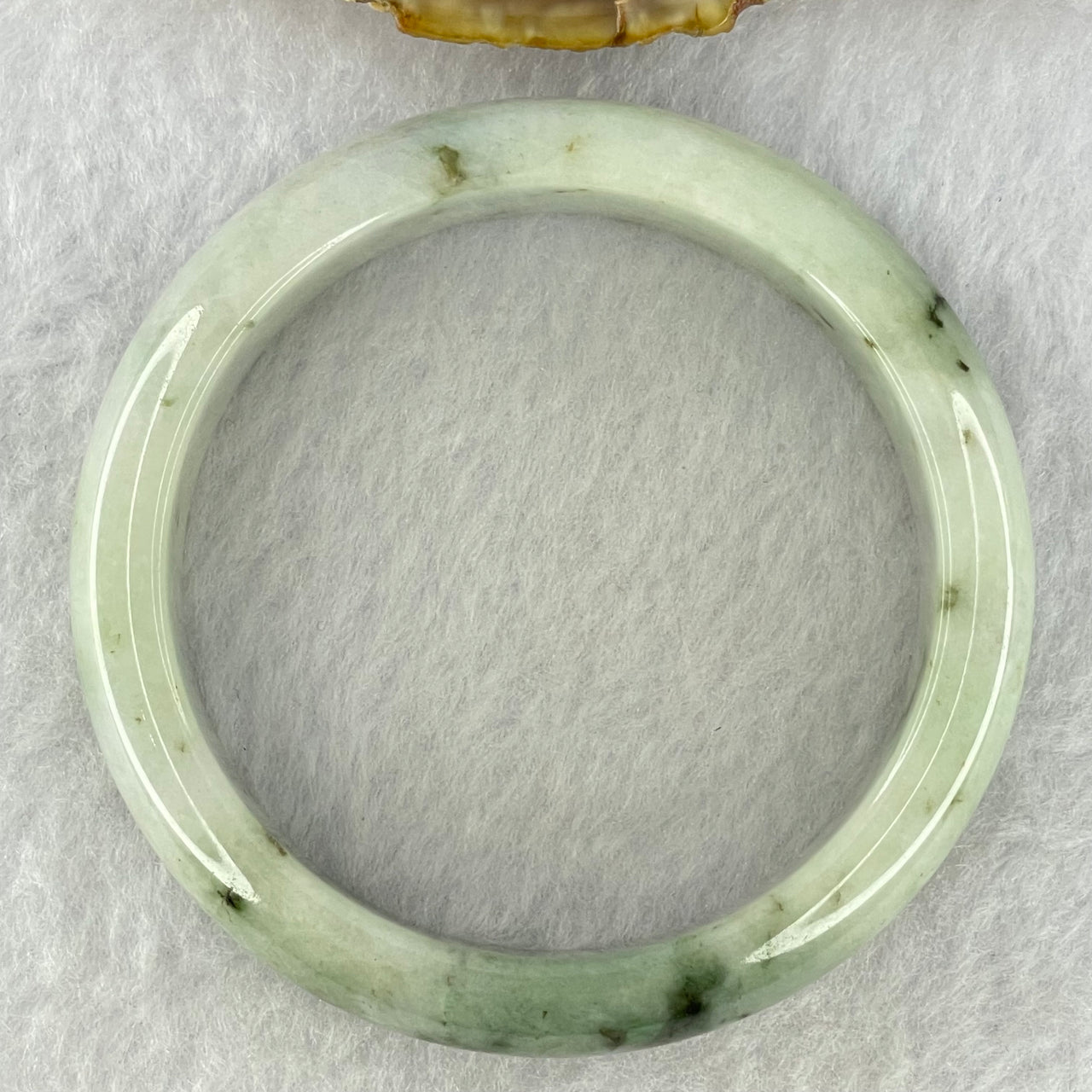 Type A Green Lavender and Moss Green Piao Hua Jadeite Bangle Internal Diameter 55.8mm 60.42g 14.5 by 8.0mm (Very Slight External Rough + Internal Line) - Huangs Jadeite and Jewelry Pte Ltd