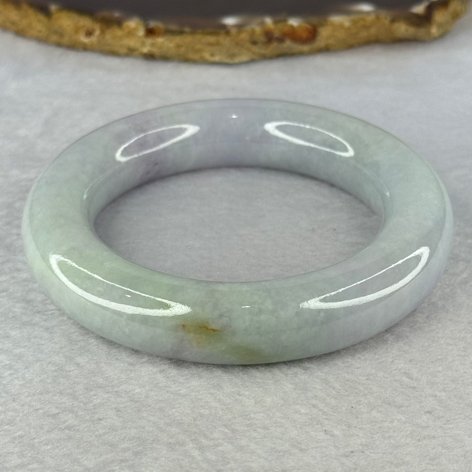 Type A Lavender Green Jadeite Bangle Internal Diameter 54.2mm 109.81g 14.8 by 74.4mm (Very Fine Internal Line) - Huangs Jadeite and Jewelry Pte Ltd
