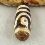 Natural Powerful Tibetan Old Oily Agate One Eye With Thousand Hand Guan Yin Dzi Bead Heavenly Master (Tian Zhu) 5.31g 28.2 by 11.2mm - Huangs Jadeite and Jewelry Pte Ltd