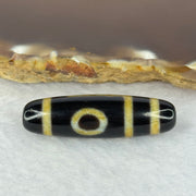 Natural Powerful Tibetan Old Oily Agate 2 Eyes Dzi Bead Heavenly Master (Tian Zhu) 二眼天诛 6.52g 37.8 by 10.9mm - Huangs Jadeite and Jewelry Pte Ltd