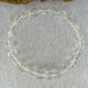Natural Clear Quartz Beads with Inscription Bracelet 17.94g 15.5cm 8.4mm 23 Beads - Huangs Jadeite and Jewelry Pte Ltd