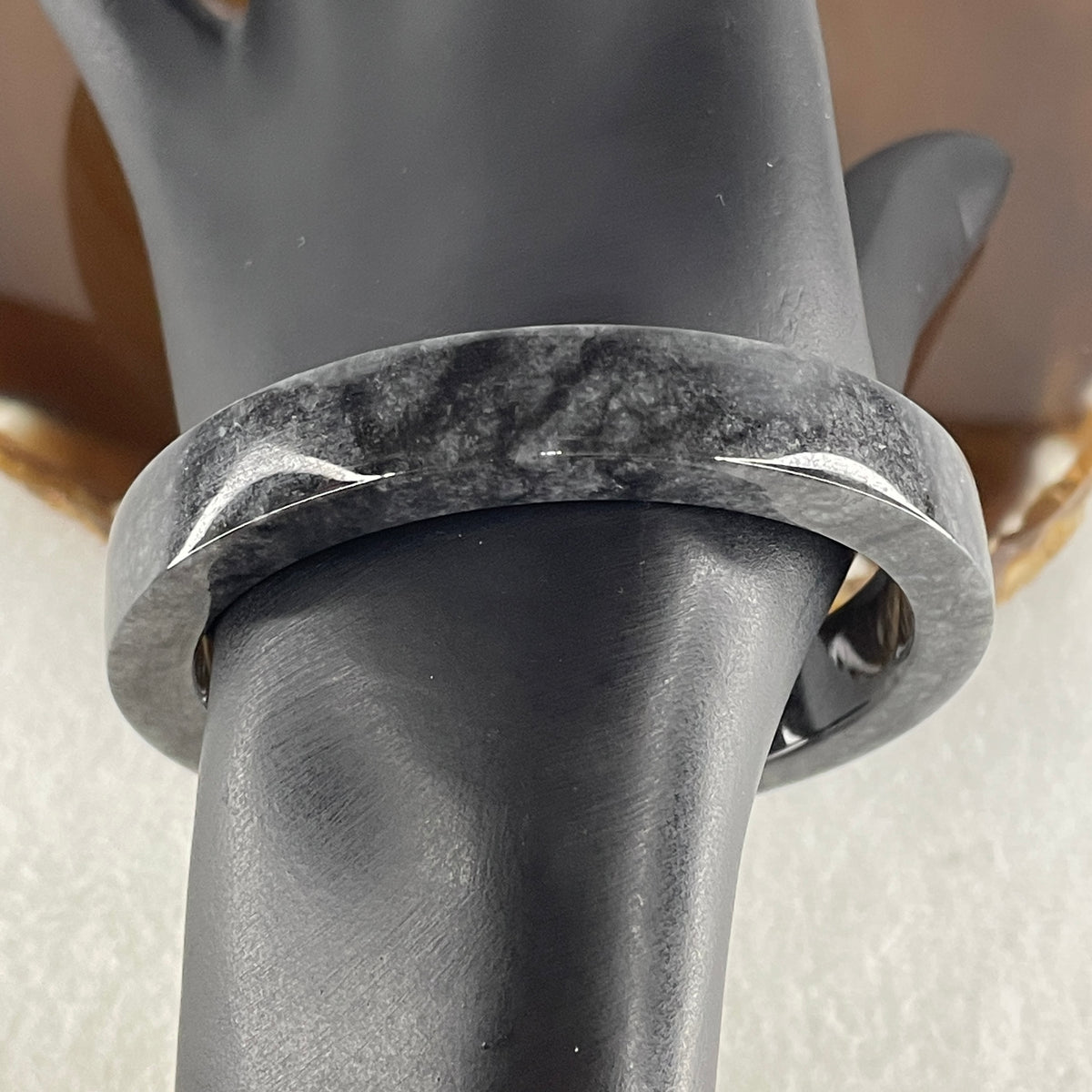 Natural Type A Wuji Grey Jadeite Opening Bangle | 56.1mm Inner (43.43g 11.0x7.1mm | Modern Open Cuff Silhouette| Flexible Luxury, Grounding & Spiritual Shield) - Huangs Jadeite and Jewelry Pte Ltd