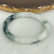 Type A Faint Green with Blueish Green Patches Jadeite Bangle Internal Diameter 53.2mm 31.33g 8.0 by 8.1mm (Internal Lines) - Huangs Jadeite and Jewelry Pte Ltd