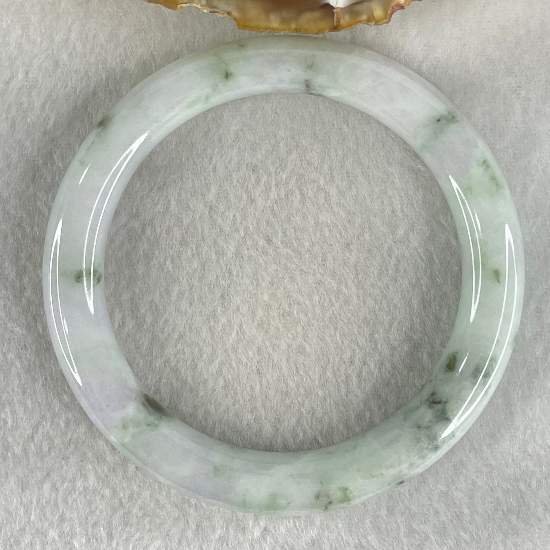 Type A Light Green Light Lavender with Green piao Hua Floral Jadeite Bangle 49.06g Inner Diameter 56.6mm 9.8 by 10.1mm (Slight Internal Line) - Huangs Jadeite and Jewelry Pte Ltd
