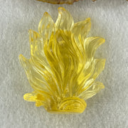 Liuli Yellow 9 Tail Fox Display 75.56g 54.0 by 26.3 by 64.0mm - Huangs Jadeite and Jewelry Pte Ltd