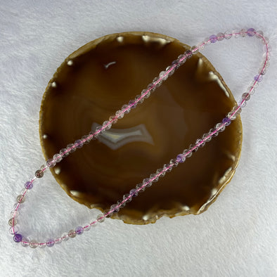 Average Grade Natural Super 7 Crystal Beads Necklace 天然超级七水晶珠项链 34.32g 54cm 6.9mm 85 Beads