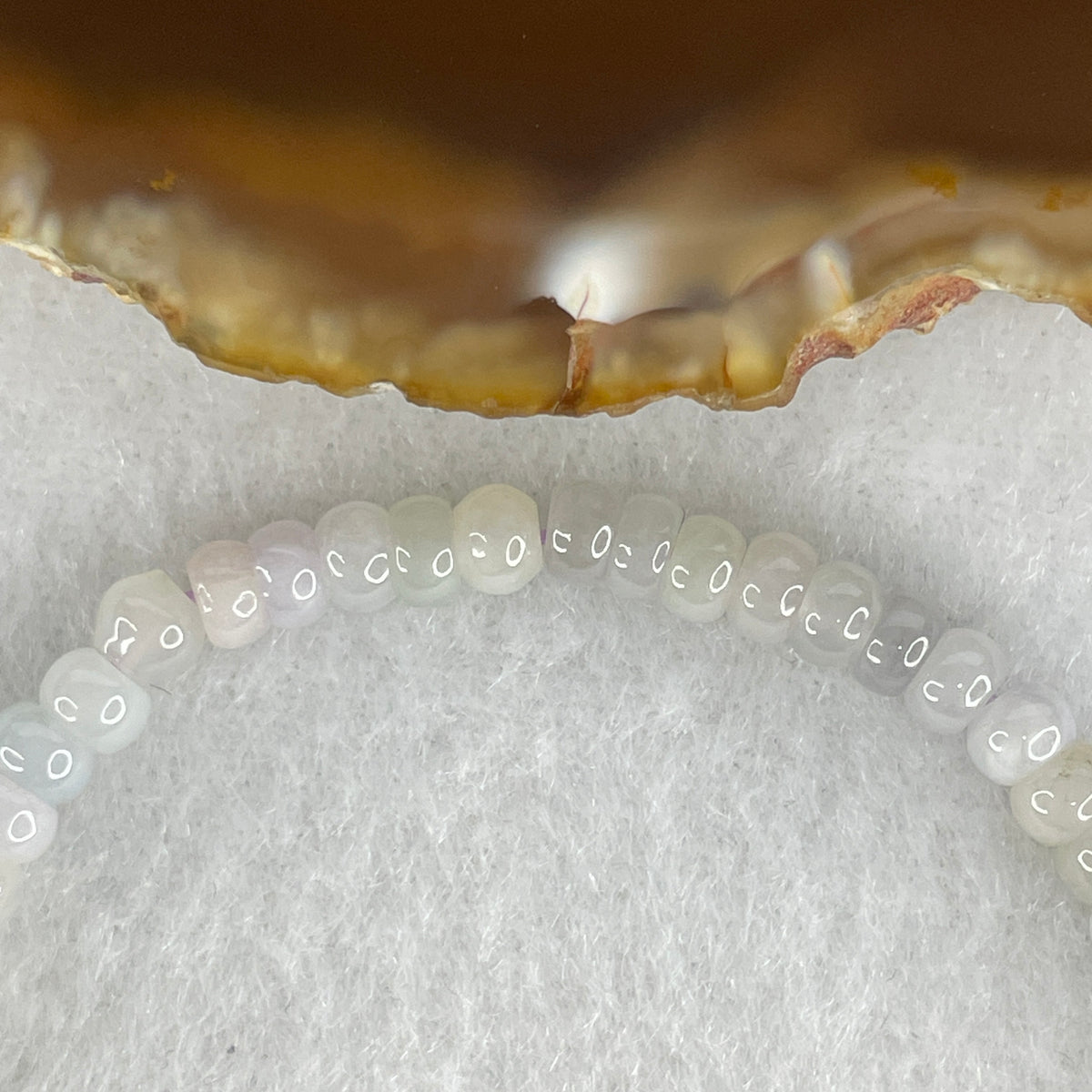Natural Type A Lavender Jadeite Donut Beads Bracelet | 15cm with 58 Beads 4.5mm (7.00g | Crown & Heart Chakra Harmony, Noble Serenity & Protection Shield)