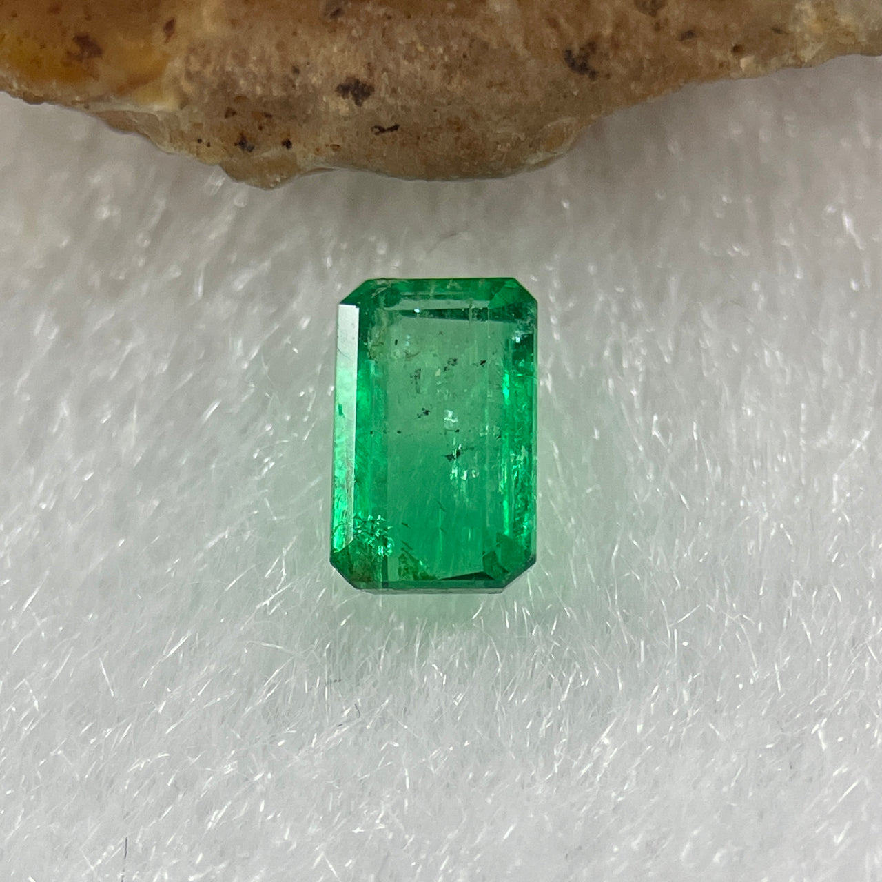Natural Colombia Vivid Green Emerald (Beryl) Cut-Cornered Rectangular Step cut 0.48ct 5.9 by 3.6 by 2.3mm - Huangs Jadeite and Jewelry Pte Ltd