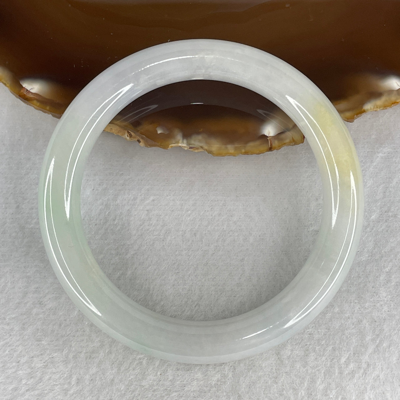 Certified Type A Jadeite Bangle 56.7mm - Light Lavender Faint Green and Yellow Natural Jadeite Jewelry - 56.17g Genuine Jade Bracelet for Women 10.9x10.6mm Wide (Very Very Slight Internal Lines)
