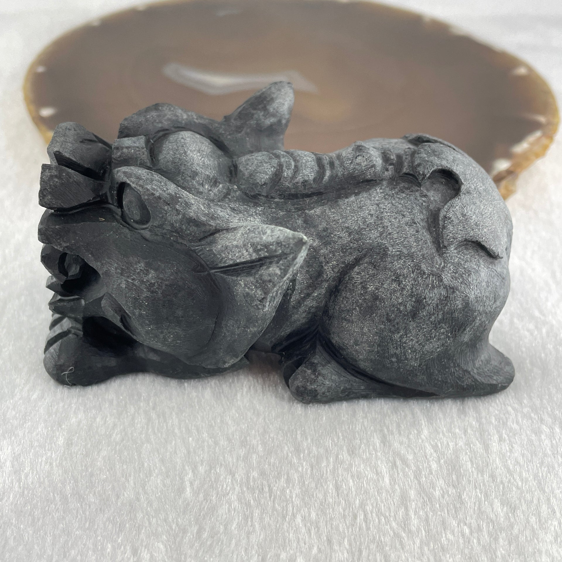 Rare Natural Tibetan Meteorite Tektite Pixiu Display 368.5g 93.0 by 58.7 by 44.8mm - Huangs Jadeite and Jewelry Pte Ltd