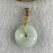 Natural Type A Light Green Jadeite Ping An Kou Pendant | 16mm Plump Jade Peace Disc Talisman (3.12g | 16.0 x 5.4mm) - Huangs Jadeite and Jewelry Pte Ltd