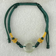 Type A Faint Green Jadeite Ping An Kou String Bracelet 2.98g 15.1 by 6.5mm - Huangs Jadeite and Jewelry Pte Ltd
