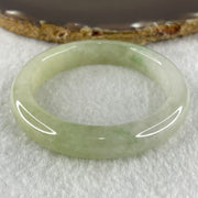 Rare Type A Natural Semi Icy Jelly Light Green with Faint Lavender Jadeite Bangle 44.21g Inner Diameter 50.6mm 10.8 by 8.2mm (Perfect) - Huangs Jadeite and Jewelry Pte Ltd