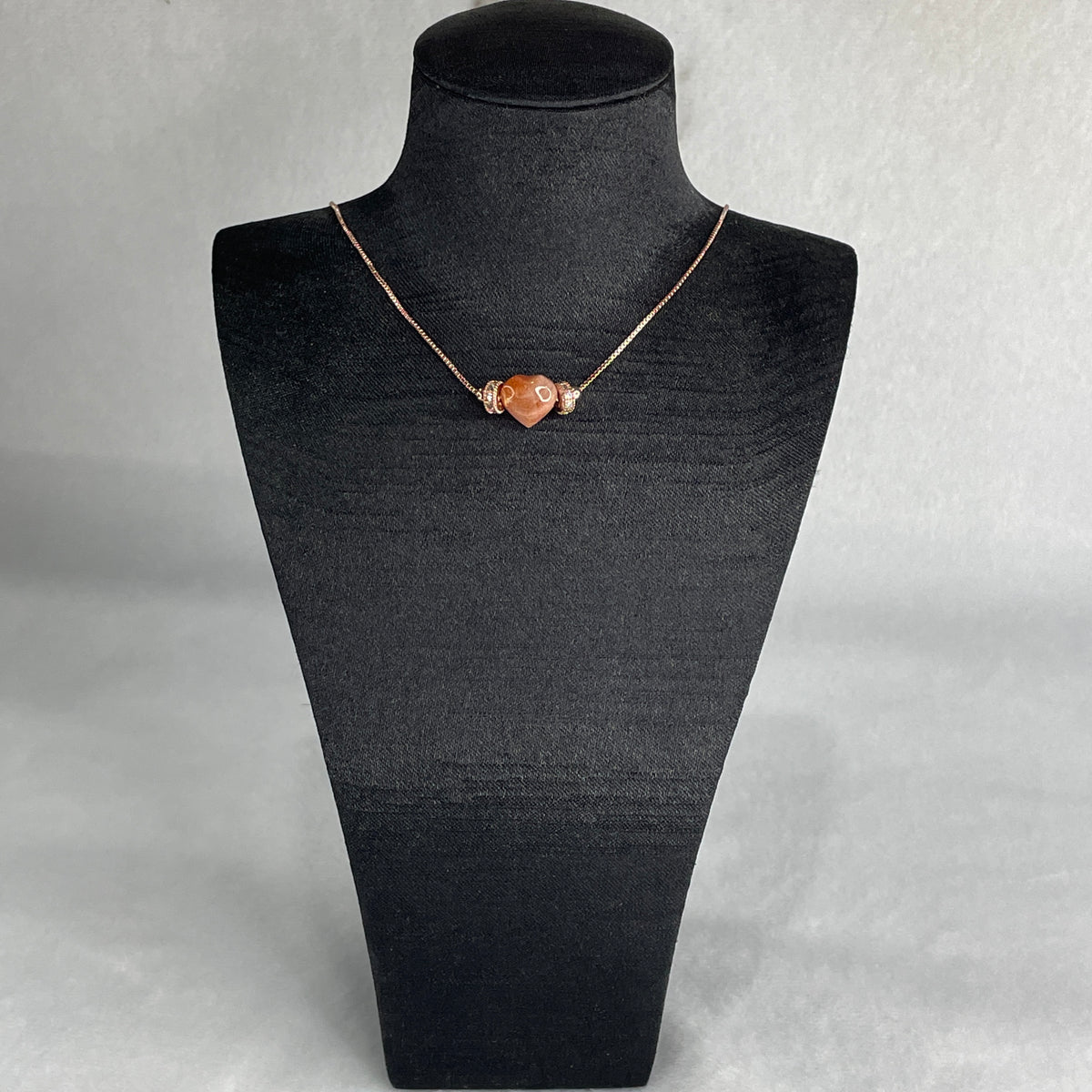 Natural-Sun-Stone-Heart-Shape-Necklace-3.87g-44cm-10.2-by-9.9-by-5.6mm-Huangs-Jadeite-and-Jewelry-Pte-Ltd