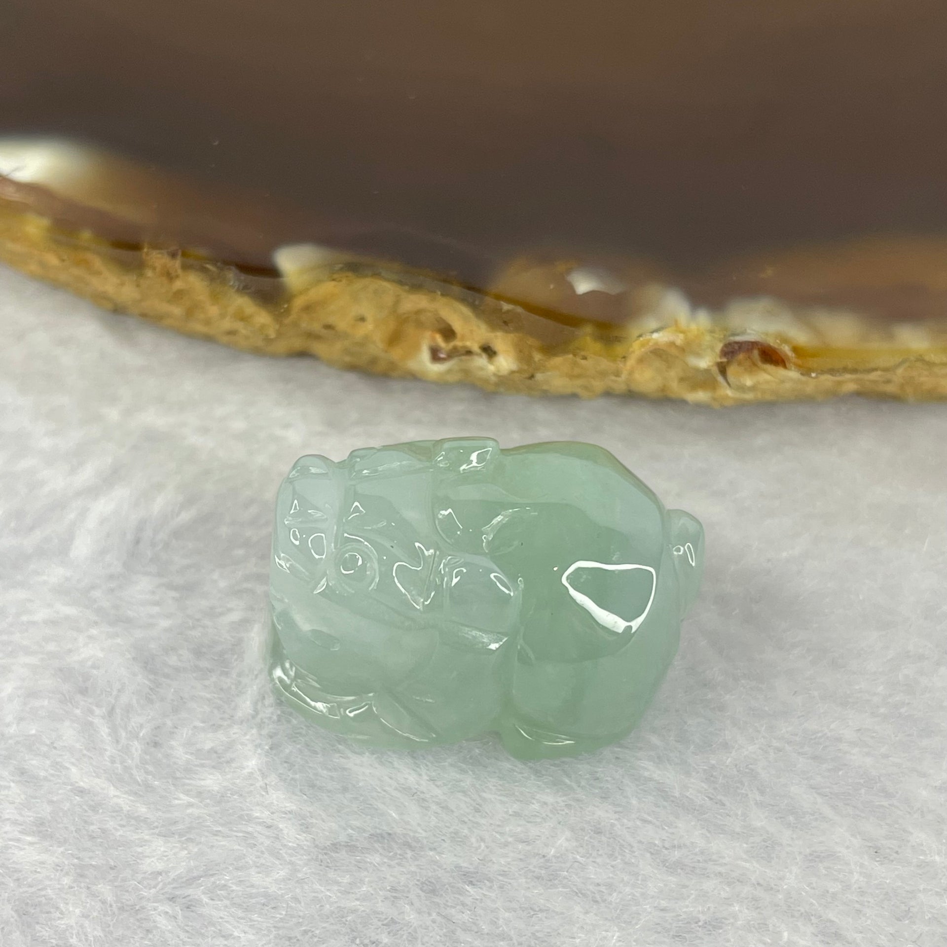 Type A Sky Blue Jadeite Pixiu Pendent A货天空蓝色翡翠貔貅牌  9.56g 22.0 by 14.6 by 14.6 mm - Huangs Jadeite and Jewelry Pte Ltd