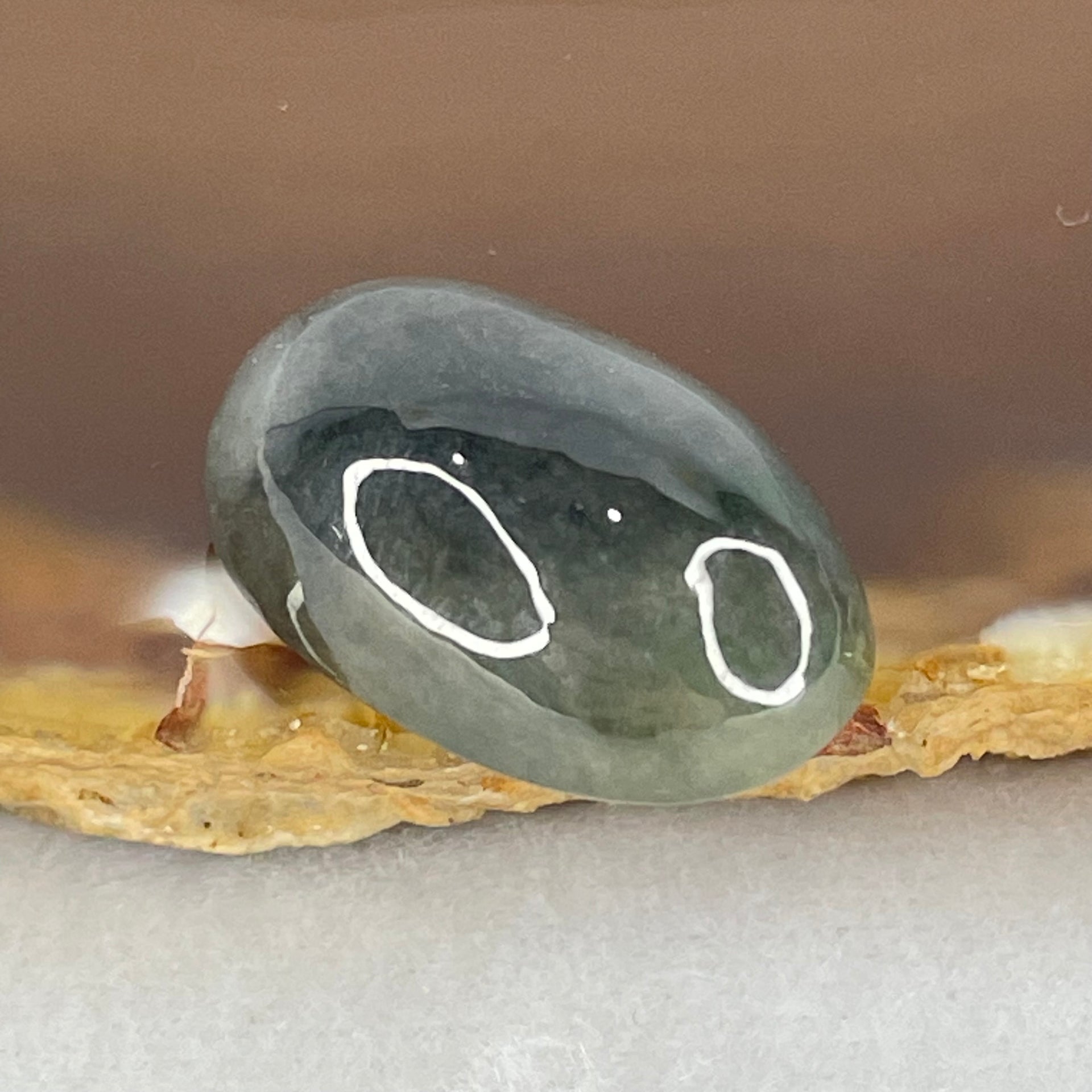 Type A Wuji Grey Jadeite Cabouchon Stone For Setting 5.67g 22.4 by 14.6 by 9.5mm - Huangs Jadeite and Jewelry Pte Ltd