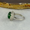 Type A Green Jadeite with Diamonds in 18K White Gold 3.60g 11.5 by 9.3 by 4.2mm - Huangs Jadeite and Jewelry Pte Ltd