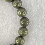 Natural Pyrite Beads Bracelet 天然黄铁矿手链 44.01g 15cm 10.3mm 18 Beads - Huangs Jadeite and Jewelry Pte Ltd