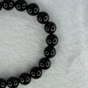 Natural Black Rutilated Quartz Beads Bracelet 天然黑发水晶手链 23.53g 16cm 9.4mm 21 Beads - Huangs Jadeite and Jewelry Pte Ltd