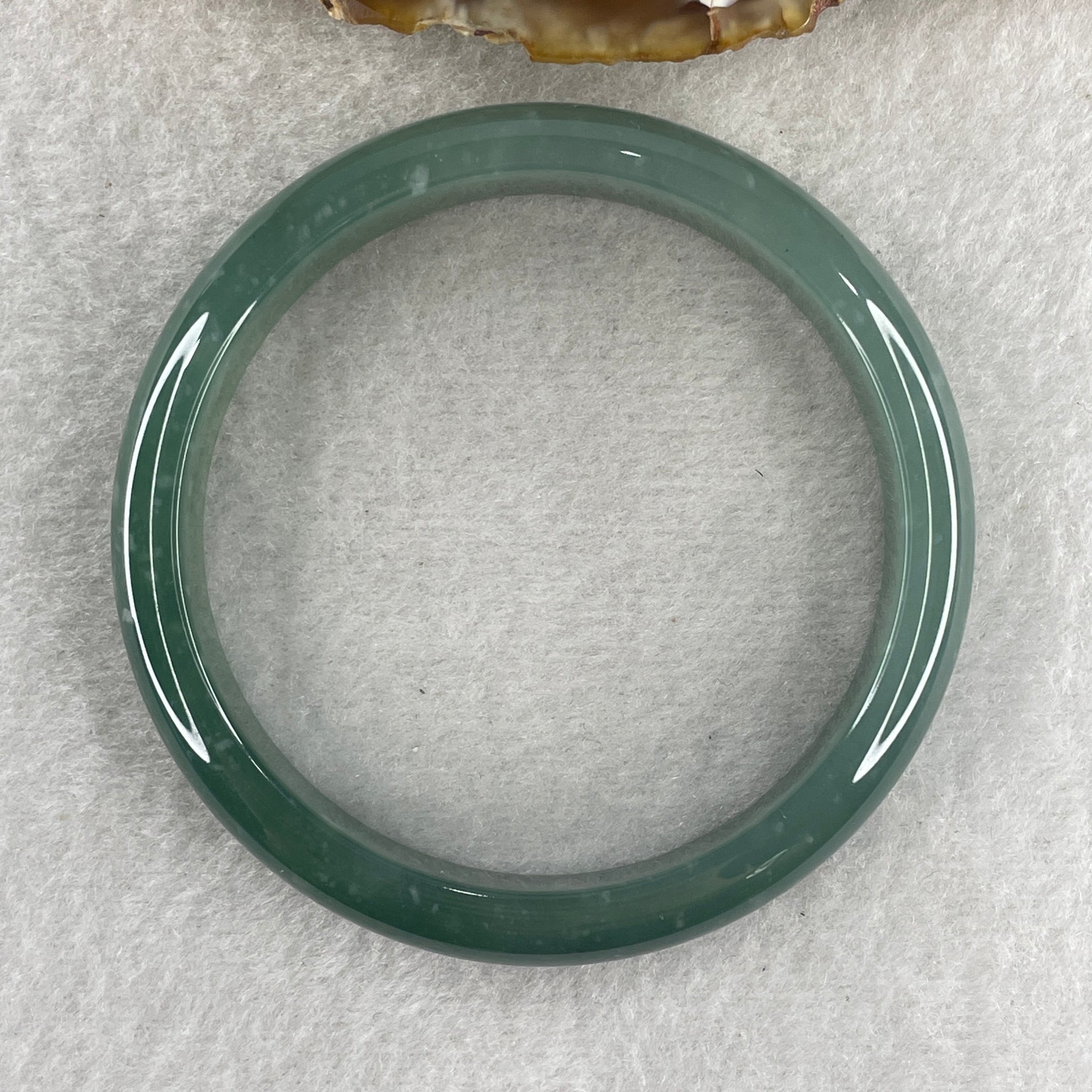 Certified Type A Semi Icy Blueish Green Jadeite Bangle 44.83g inner diameter 58.7mm 11.6 by 6.7mm (Perfect) - Huangs Jadeite and Jewelry Pte Ltd