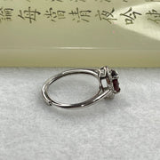 Red Cubic Zirconia in 925 Sliver Ring (Adjustable Size) 1.80g 7.7 by 6.6 by 4.0mm - Huangs Jadeite and Jewelry Pte Ltd