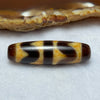 Natural Powerful Tibetan Old Oily Agate Double Tiger Tooth Daluo Dzi Bead Heavenly Master (Tian Zhu) 虎呀天诛 7.35g 38.5 by 11.2mm - Huangs Jadeite and Jewelry Pte Ltd