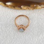 Natural Blue Opal with Crystals In S925 Sliver Rose Gold Color Ring (Adjustable Size) 2.21g 5.1 by 6.2 by 2.5mm - Huangs Jadeite and Jewelry Pte Ltd
