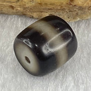 Natural Powerful Tibetan Old Oily Agate 1 Lines Dzi Bead Heavenly Master (Tian Zhu) 1.91g 10.2 by 10.3mm - Huangs Jadeite and Jewelry Pte Ltd