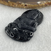 Type A Opaque to Partial Translucent Black Omphacite Jadeite Guan Yin on Dragon Pendant 36.54g 66.7 by 43.5 by 8.0mm - Huangs Jadeite and Jewelry Pte Ltd