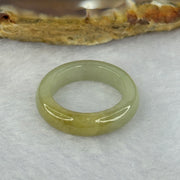 Type A Green with Yellowish Brown Patches Jadeite Ring 2.37g 4.7 by 3.3mm US4.25 HK9 - Huangs Jadeite and Jewelry Pte Ltd