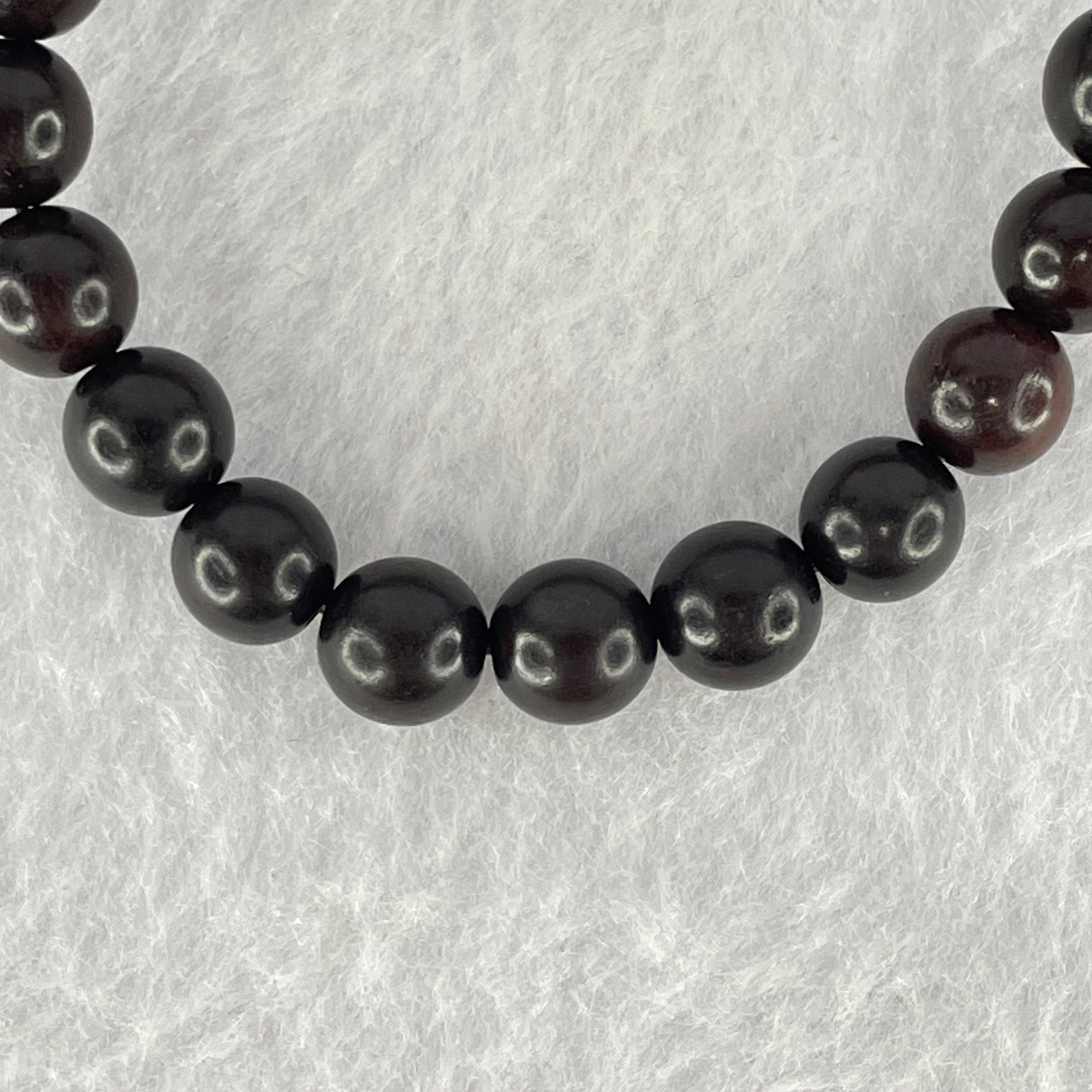 Natural Indian Small Leaf Zitan Rose Wood Beads Bracelet 天然小叶紫檀手链 6.32g 14.5cm 8.0mm 22 Beads - Huangs Jadeite and Jewelry Pte Ltd