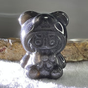 Black Obsidian Labubu Charm Display 15.67g 29.4 by 22.2 by 19.6mm - Huangs Jadeite and Jewelry Pte Ltd