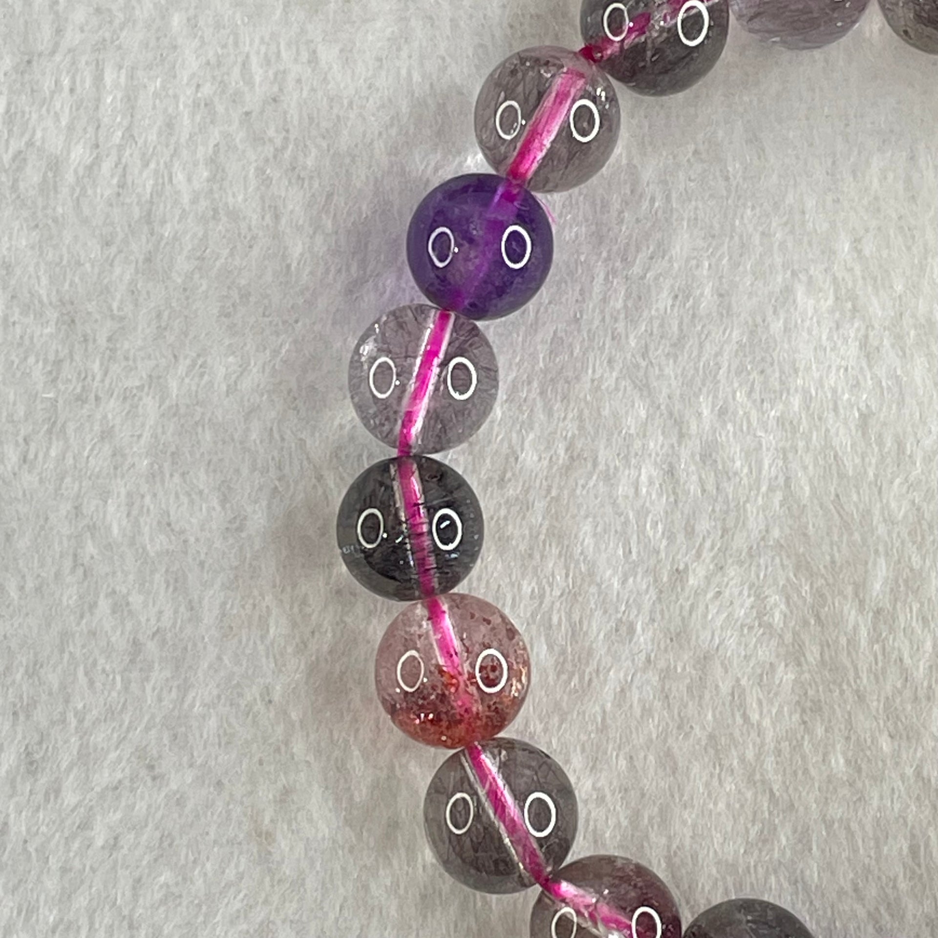 Natural Super 7 超级七 Bracelet 22.33g 9.5mm/bead 21 beads 15.5cm - Huangs Jadeite and Jewelry Pte Ltd