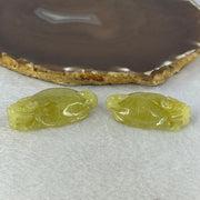 Grand Master Type A Yellow Jadeite Dragon Turtle Pair 54.05g 49.6 by 27.2 by 13.6mm - Huangs Jadeite and Jewelry Pte Ltd