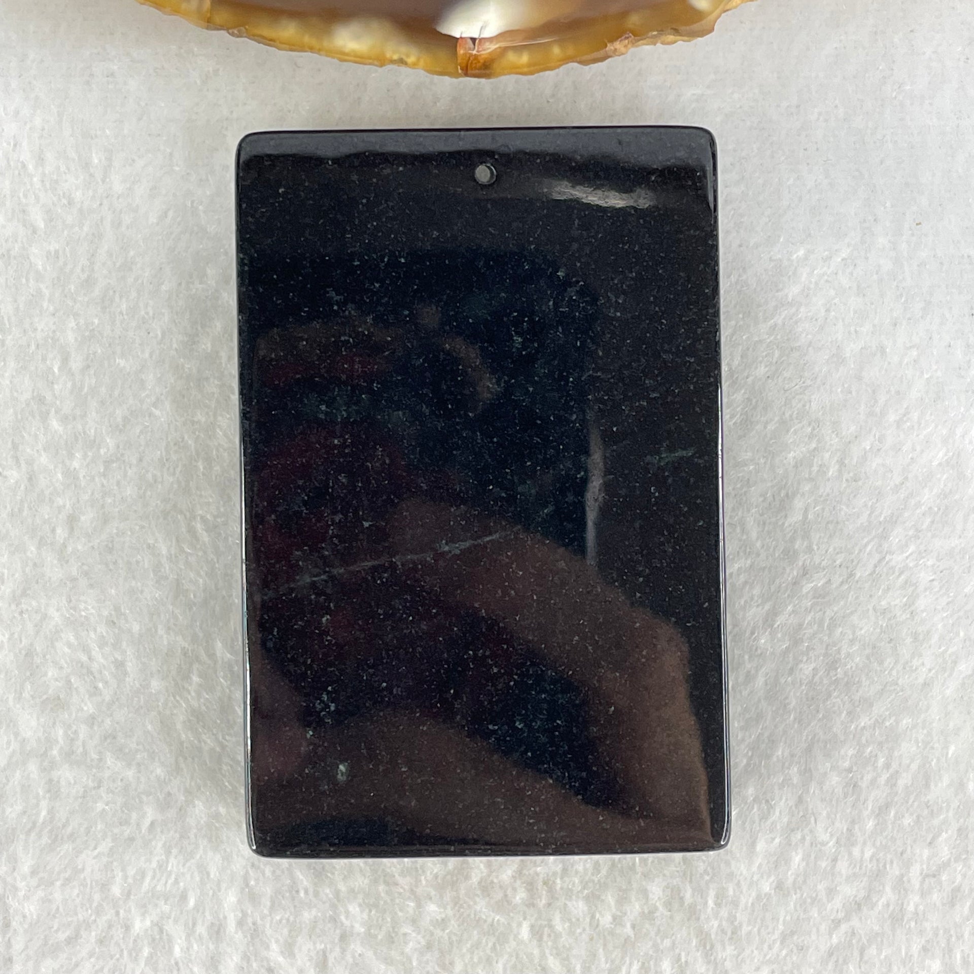 Type A Opaque Black Jadeite Jesus Christ Pendant 45.05g 58.8 by 38.9 by 8.8mm - Huangs Jadeite and Jewelry Pte Ltd