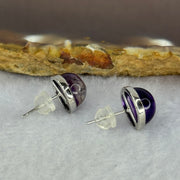 Good Grade Natural Super 7 S925 Silver Earrings 2.63g 8.7 by 5.5mm - Huangs Jadeite and Jewelry Pte Ltd