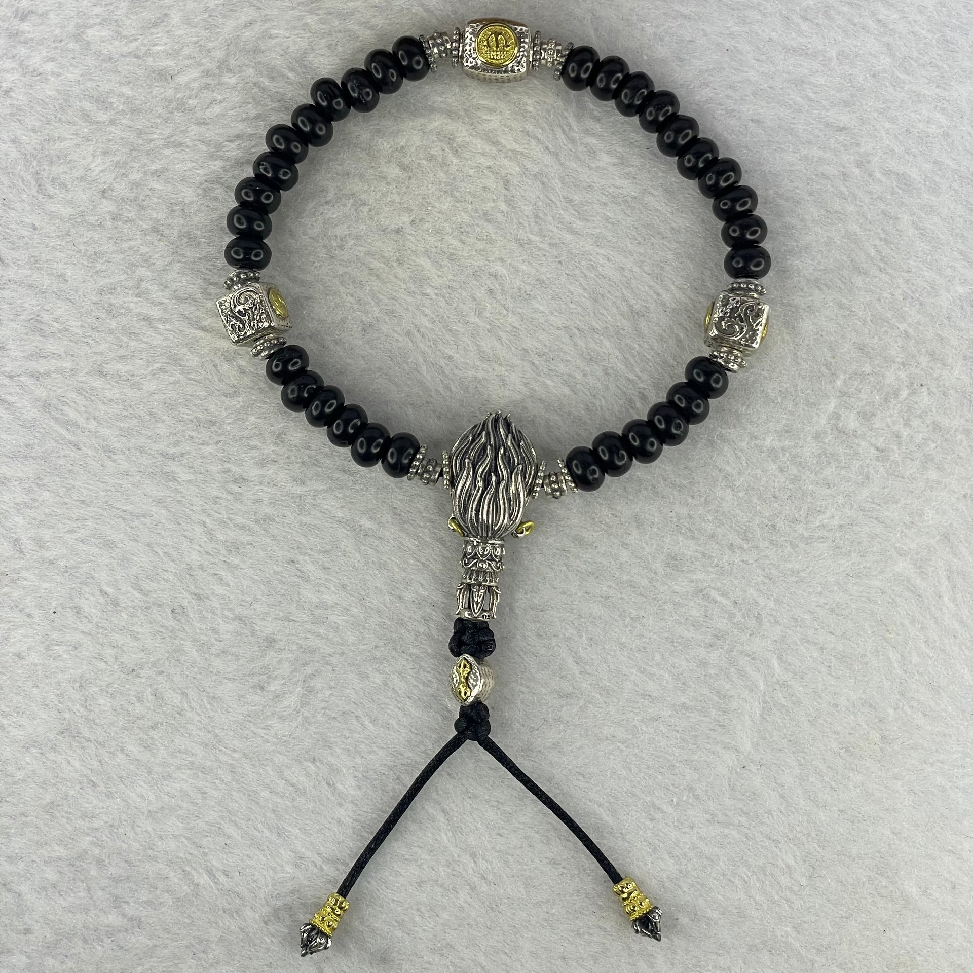 925 Sliver Hell God with Coconut Husk Beads Bracelet 17.21g 27.1 by 13.0 by 9.1 mm - Huangs Jadeite and Jewelry Pte Ltd