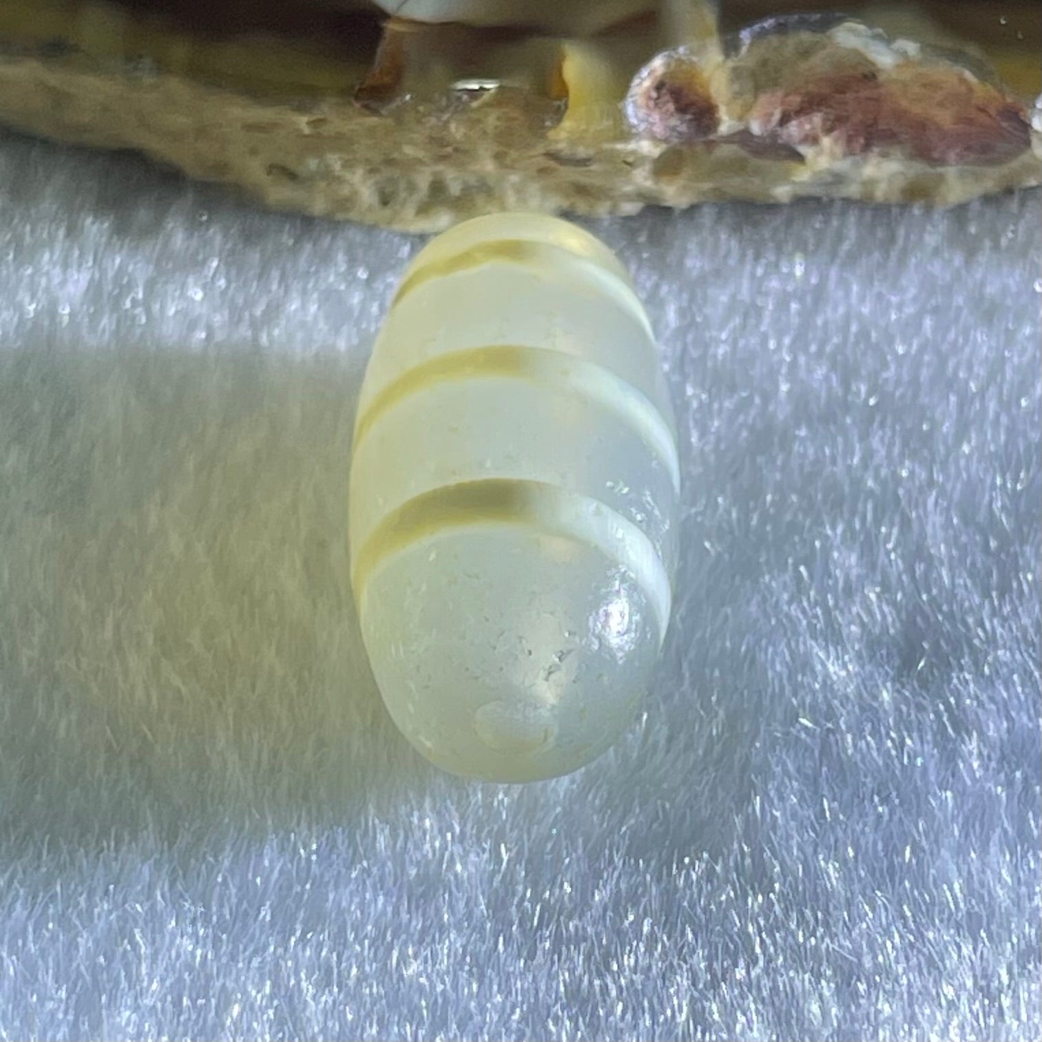 Natural Powerful Tibetan Old Oily Agate 3-Lines Dzi Bead Heavenly Master (Tian Zhu) 三行天诛 3.20g 19.8 by 10.4mm - Huangs Jadeite and Jewelry Pte Ltd