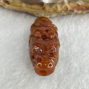 Certified Natural Type A Reddish Brown with Blueish Green Jadeite Dragon Charm 6.97g 30.4 by 13.2 by 10.8mm - Huangs Jadeite and Jewelry Pte Ltd
