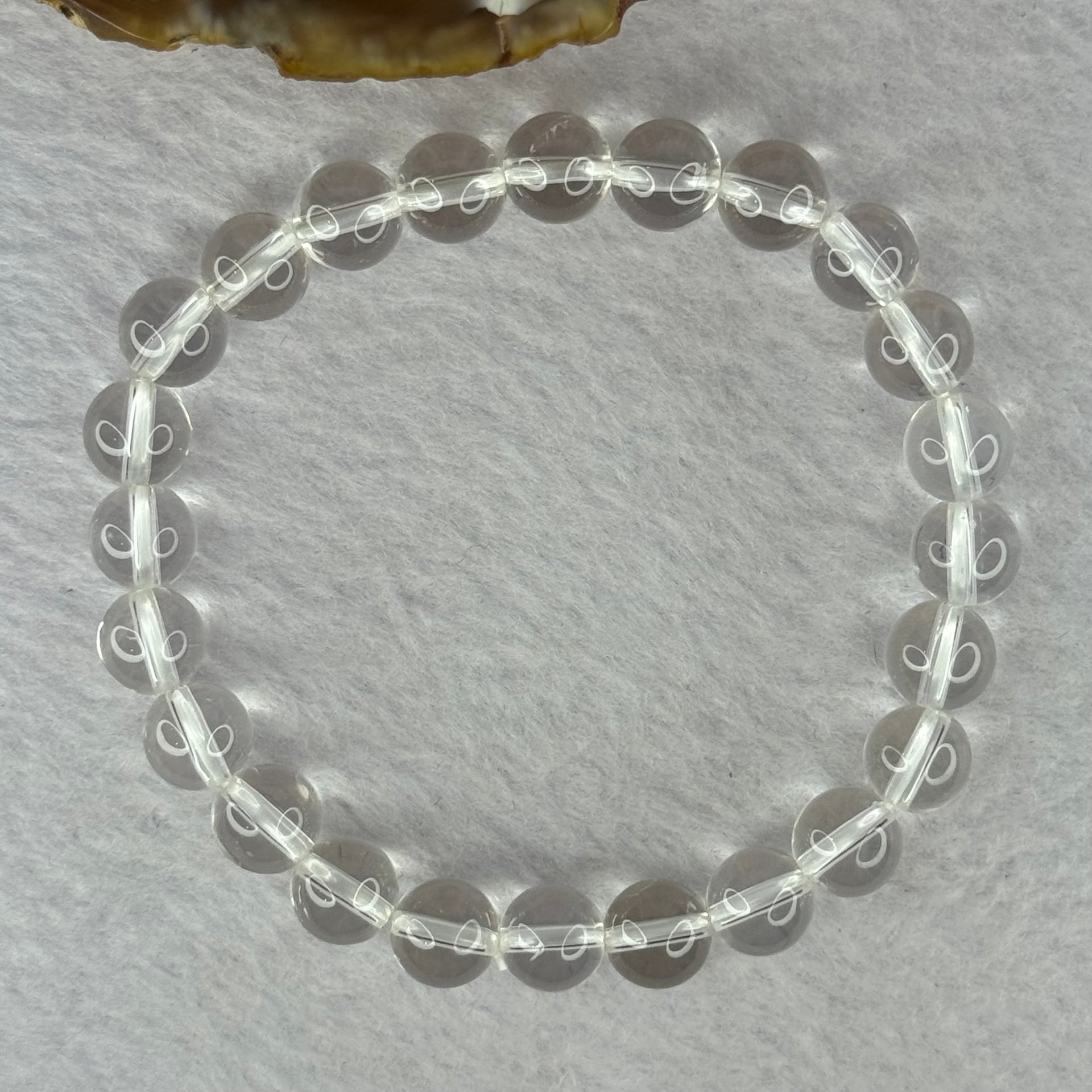 Natural Clear Quartz Bracelet 天然白水晶手链 18.59g 16.5cm 8.4mm 24 Beads - Huangs Jadeite and Jewelry Pte Ltd