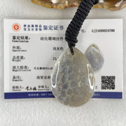 Natural Grey Brown White Coral Agate Pendant 23.97g 43.4 by 33.0 by 11.5mm - Huangs Jadeite and Jewelry Pte Ltd