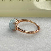 Natural Larimar in S925 Silver Rose Gold Color Ring (Adjustable Size) 1.95g 10.0 by 7.8mm - Huangs Jadeite and Jewelry Pte Ltd